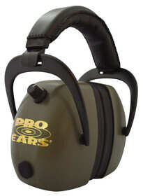 Pro Ears Gold II premium electronic hearing protection over the head earmuffs with 30 dB noise reduction.